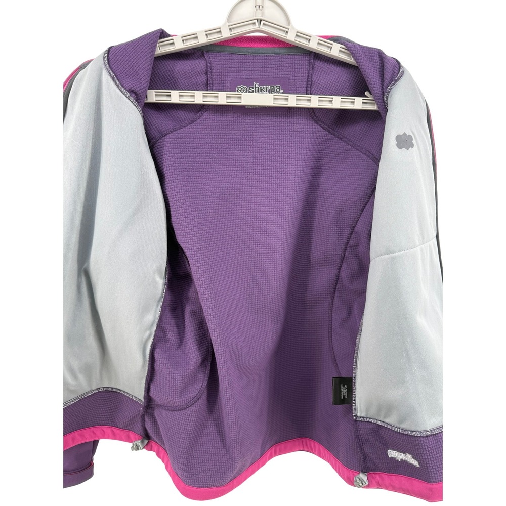 Sherpa Adventure Gear Womens Purple Softshell Jacket Full Zip Coat Size Small - Picture 5 of 8